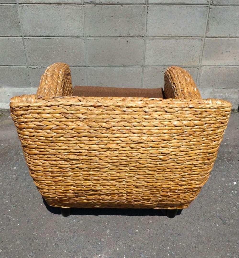 1人掛けソファ　バリ風 ウォーターヒヤシンス　バルコニー