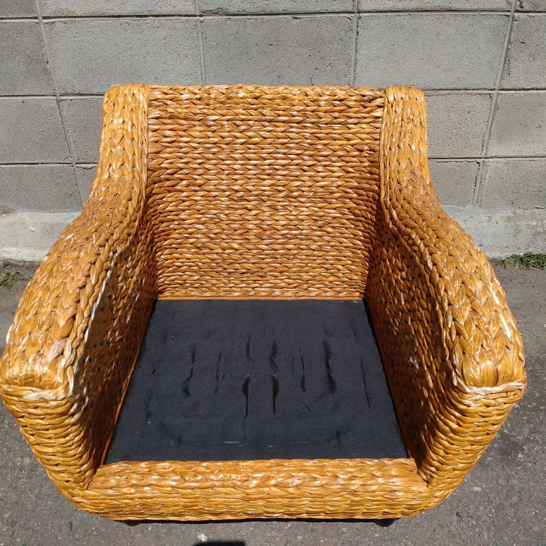 1人掛けソファ　バリ風 ウォーターヒヤシンス　バルコニー