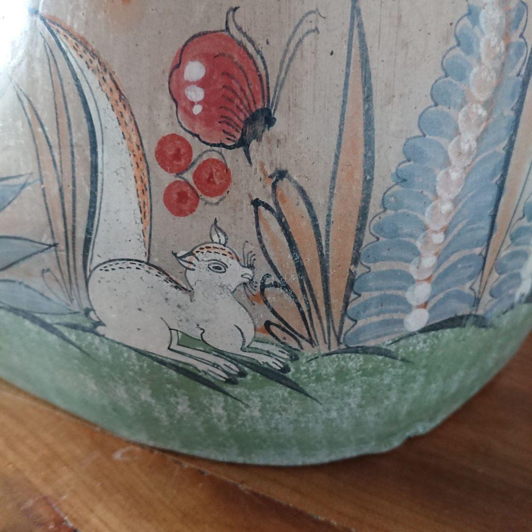 よいお顔 大きな猫 トナラ焼 メキシコ民芸 置物 /招き猫 ヴィンテージ 民芸館