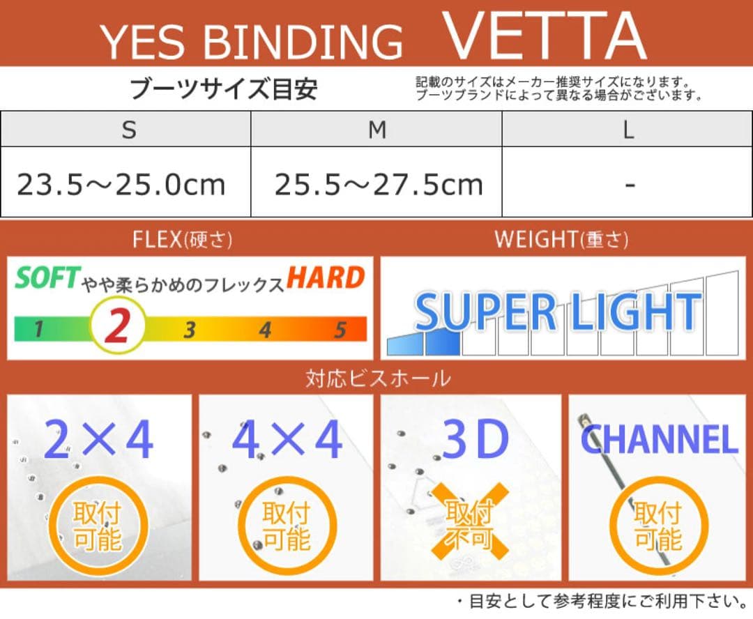 yesboard24-25 VETTA ビンディング S