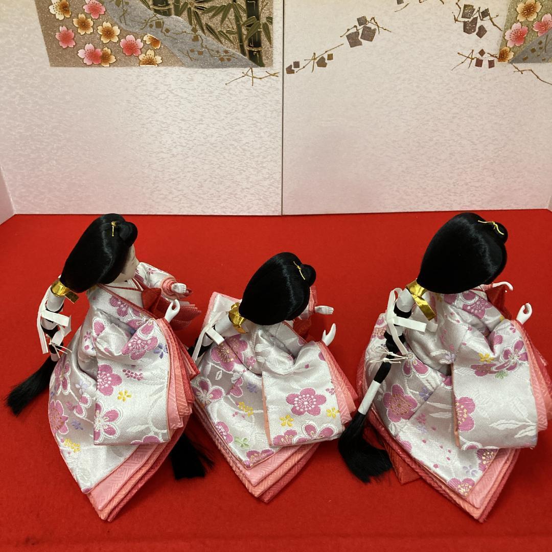 G8 可愛い　ひな人形　親王と官女のみ　人形のみ　コンパクト雛　三段飾り雛