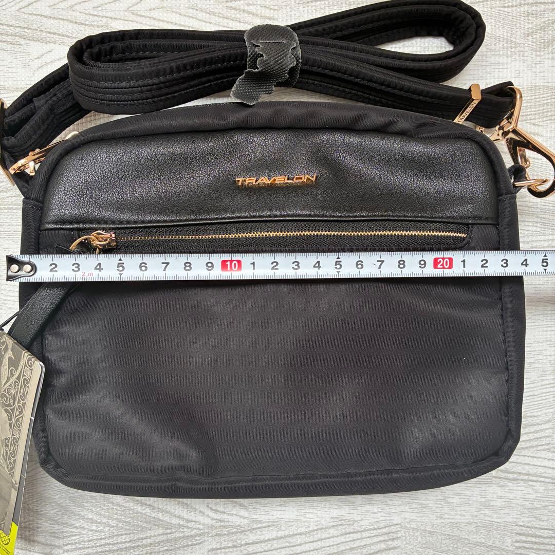 【新品】トラベロン Addison 盗難防止 ショルダーバッグ 黒 防犯RFID
