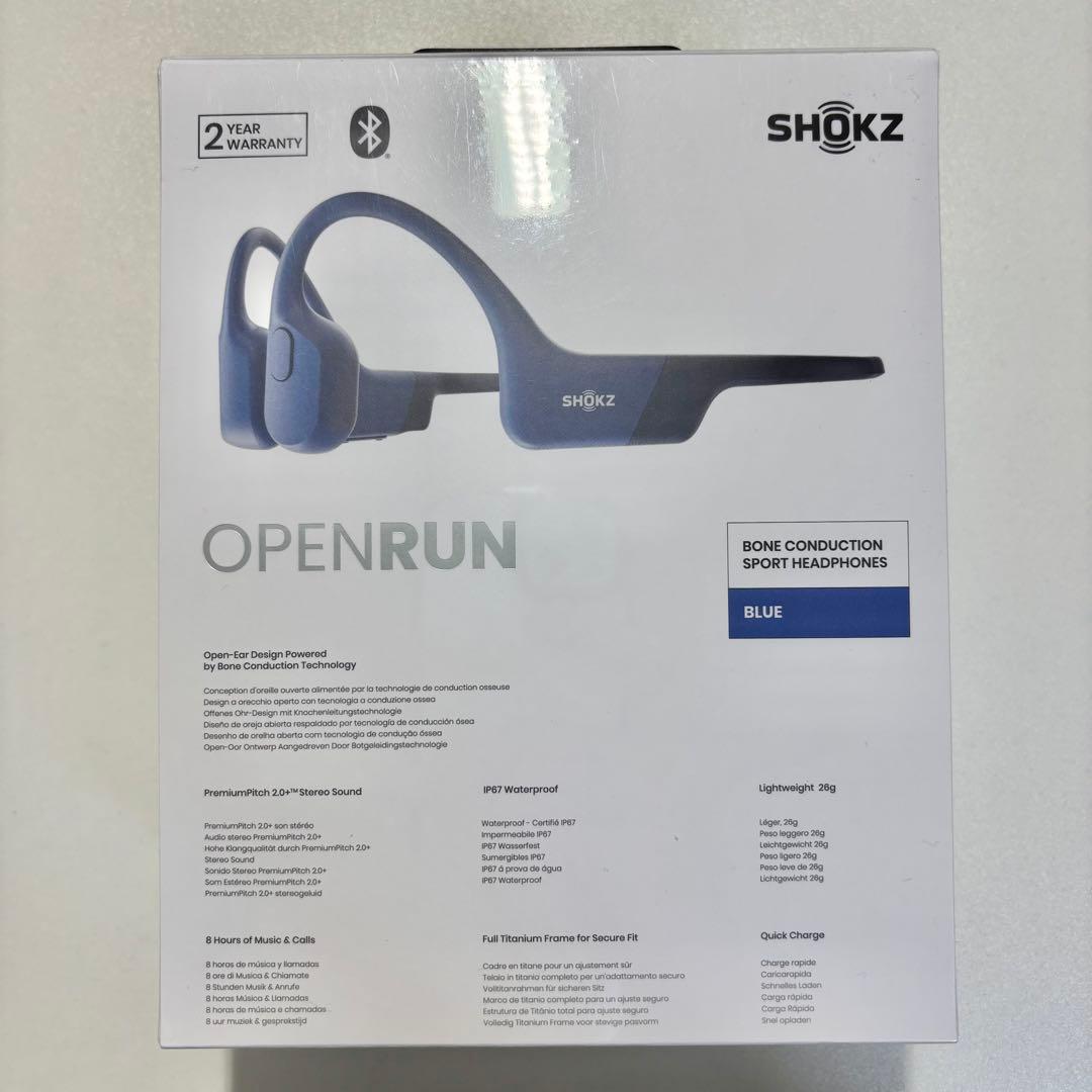 【新品】SHOKZ OPENRUN 骨伝導イヤホン ブルー