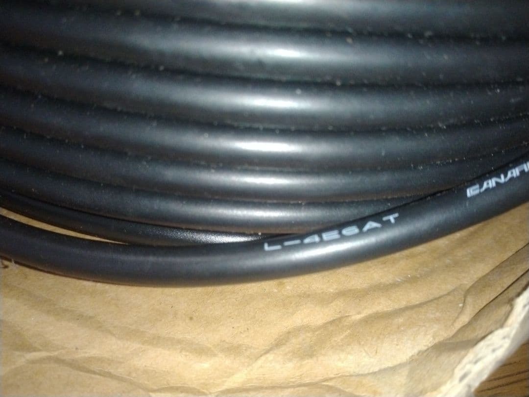 L-4E6AT 黒色オーディオケーブル 200M　残り8割程度　RCAライン