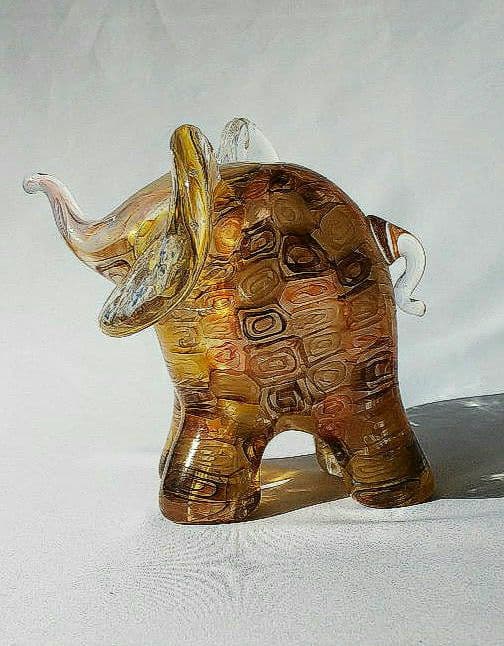 大変珍しい吹きガラスの象★ムリーニ★