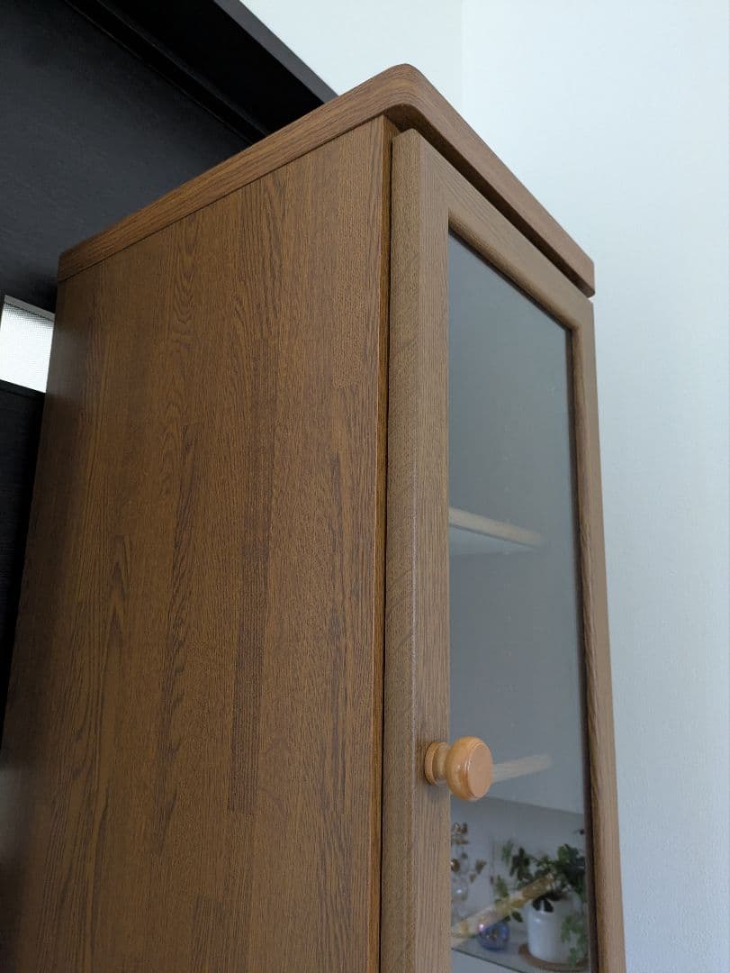 【年代物】ヴィンテージ　キャビネット 棚 収納 木製　ガラス戸