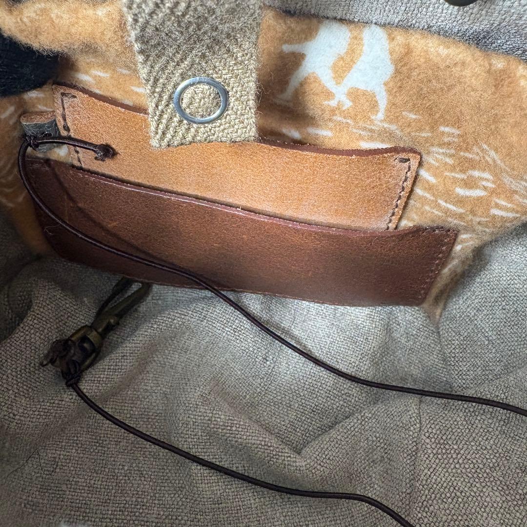 ebagos エバゴス / かごバッグ 紅藤×オイルショルダー