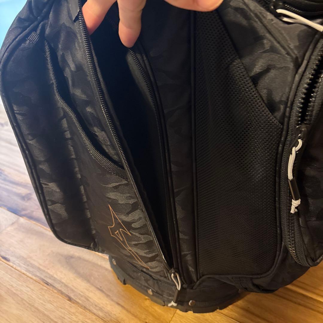 ミズノ　キャディバッグ　スタンド式　黒迷彩柄