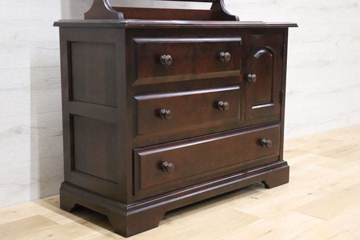 gmcn27 ○ 北海道民芸家具 鏡台 ドレッサー チェスト 樺材 民芸 家具