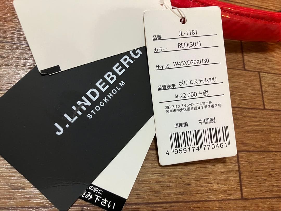 タグ付・未使用【J.LINDEBERG】Jリンドバーグ/ボストン・トートバック