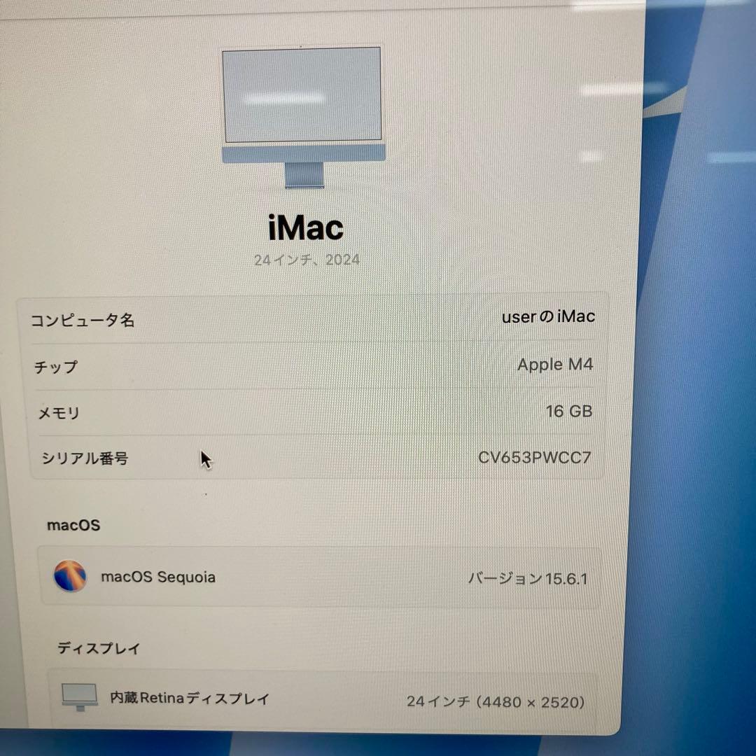 Apple アップル iMac 24インチ ブルー M4 2024