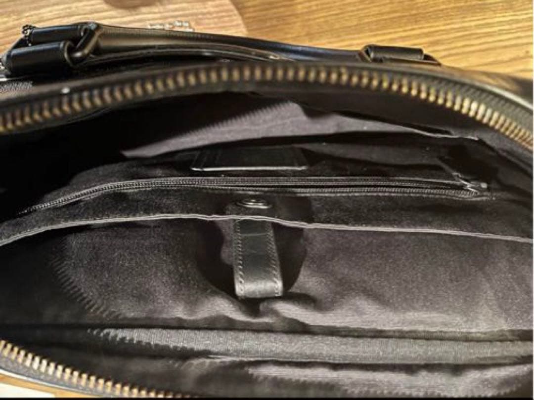 【COACH 】美品　ビジネスバッグ 2way 迷彩 レザー スエード 黒！