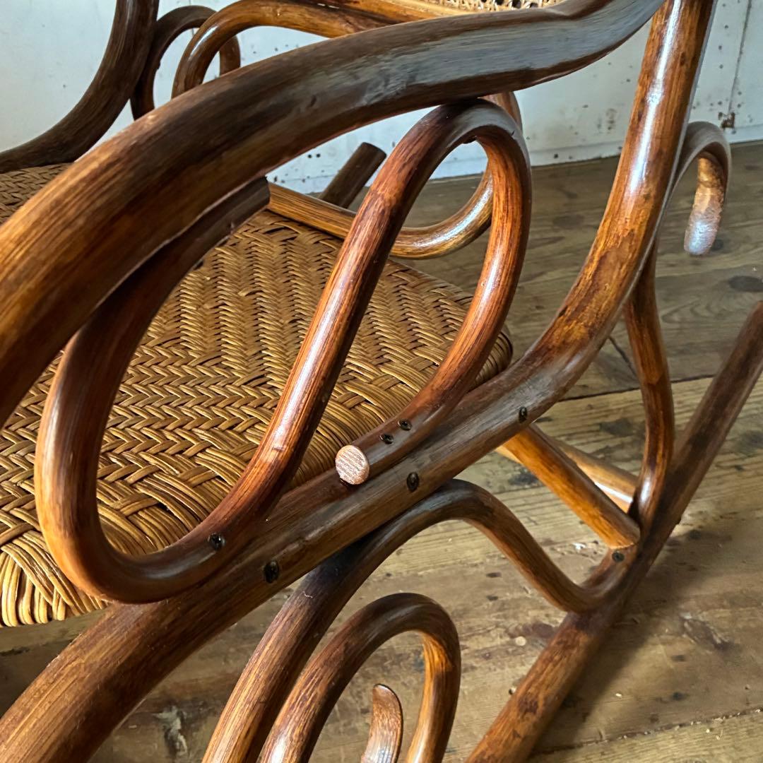 ヴィンテージ ラタン ロッキングチェア レトロ