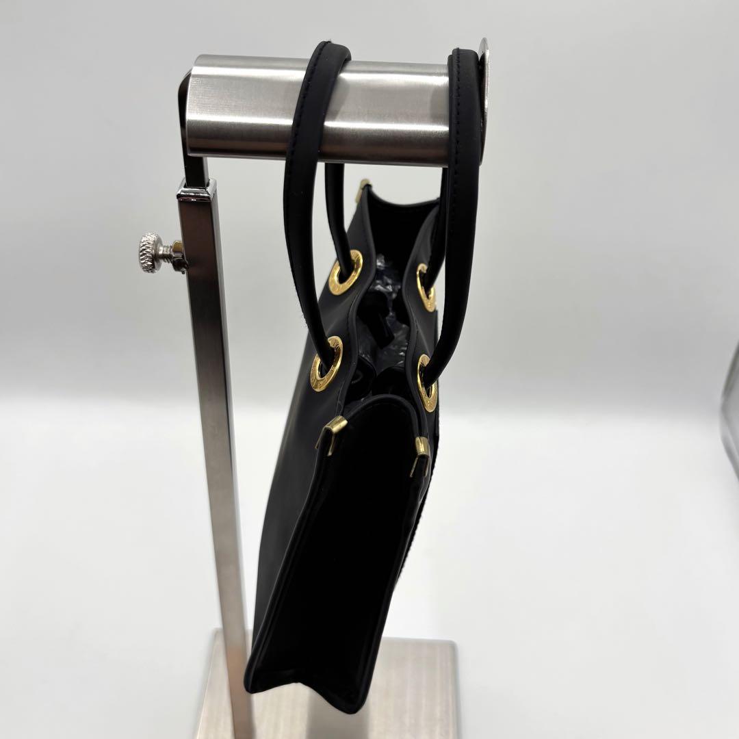 【美品】フェンディ ハンドバッグ ラバー ゴールド金具 ブラック