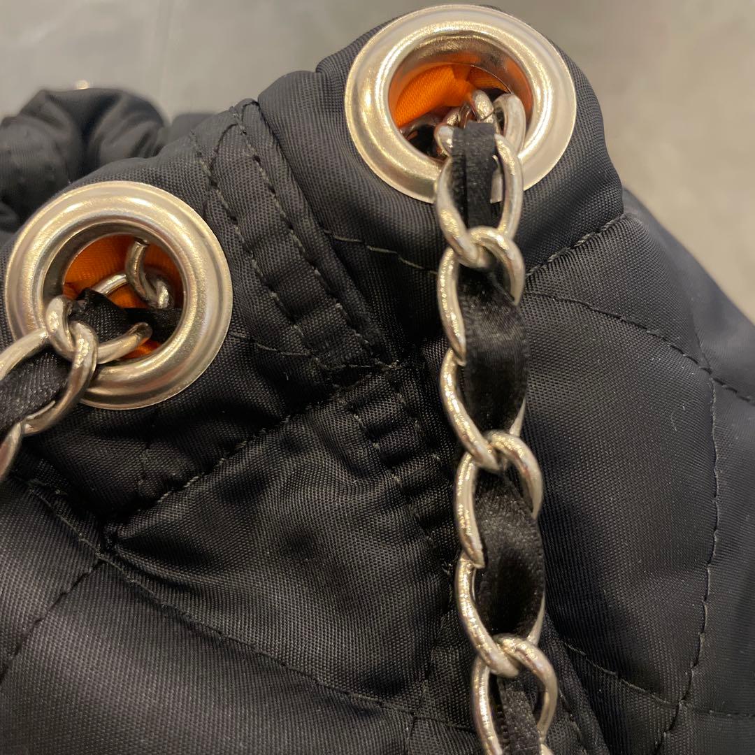 PORTER ブラック キルティング 巾着