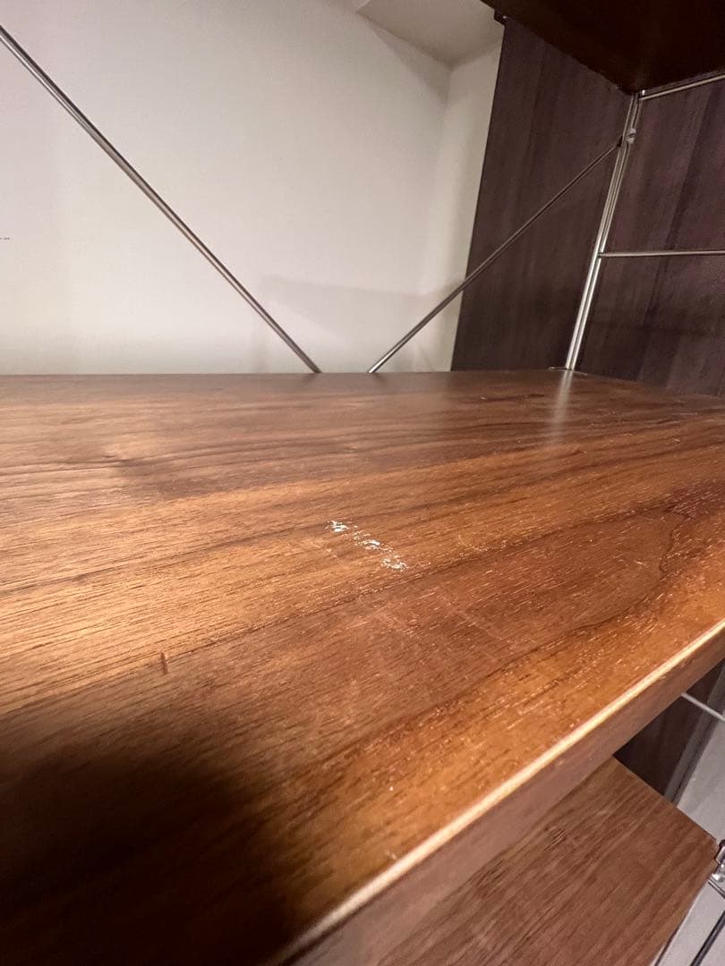 無印　ステンレスユニット　シェルフ　ウォールナット　ワイド　大　棚