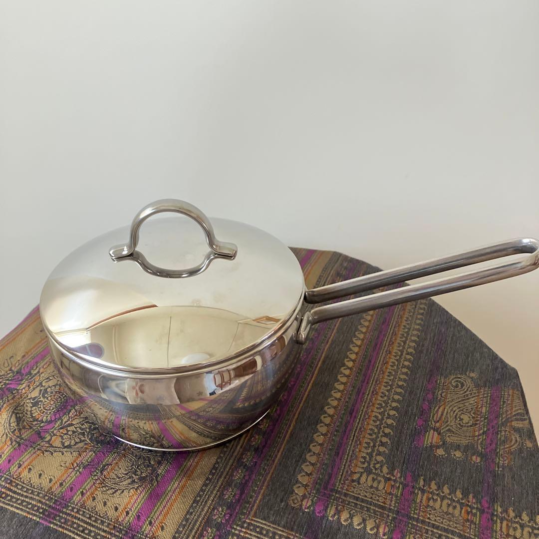 未使用　ラゴスティーナ　ソースパンロングハンドル　蓋つき　16cm イタリア製