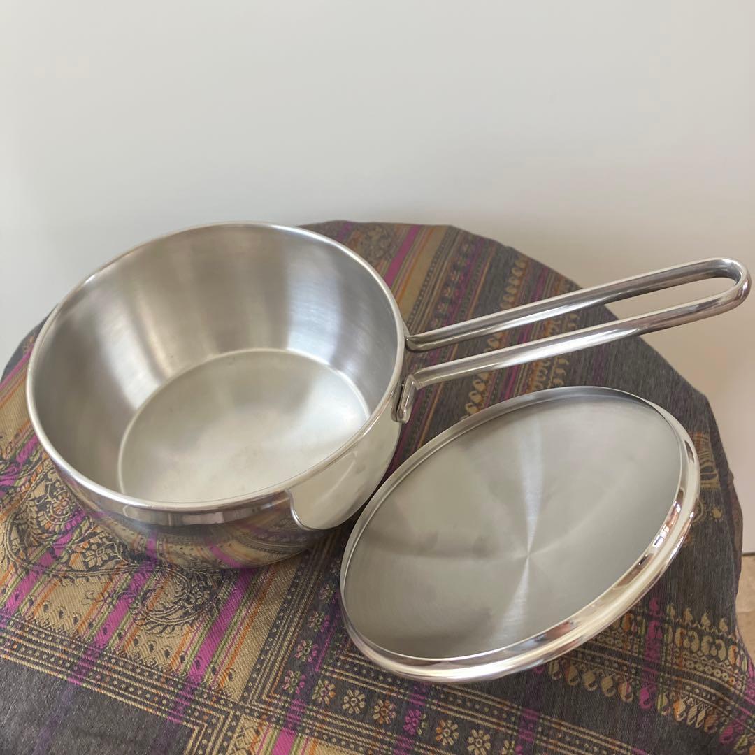 未使用　ラゴスティーナ　ソースパンロングハンドル　蓋つき　16cm イタリア製