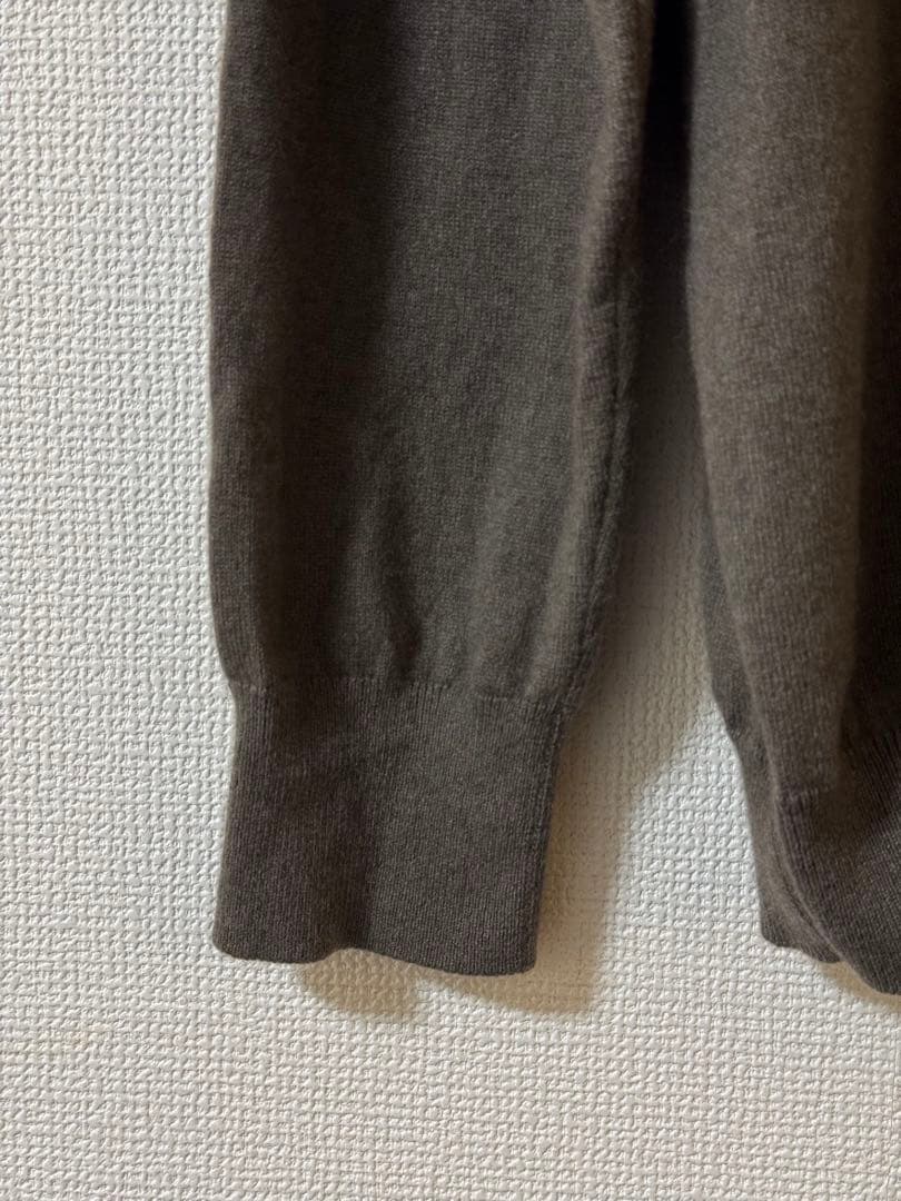 H*】様 cash & barba モンゴリアンカシミヤ エルボーパッチ クルー