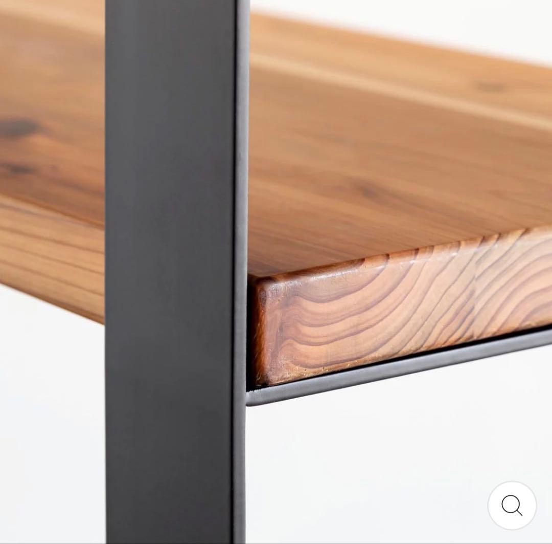 【KANADEMONO】シェルフ 無垢杉ブラックスチール 棚 ラック 美品 処分