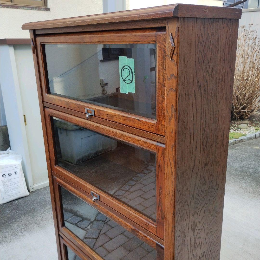 【希少】三越ブルージュ 4段フリーラック ガラスフラップ扉 キャビネット ②