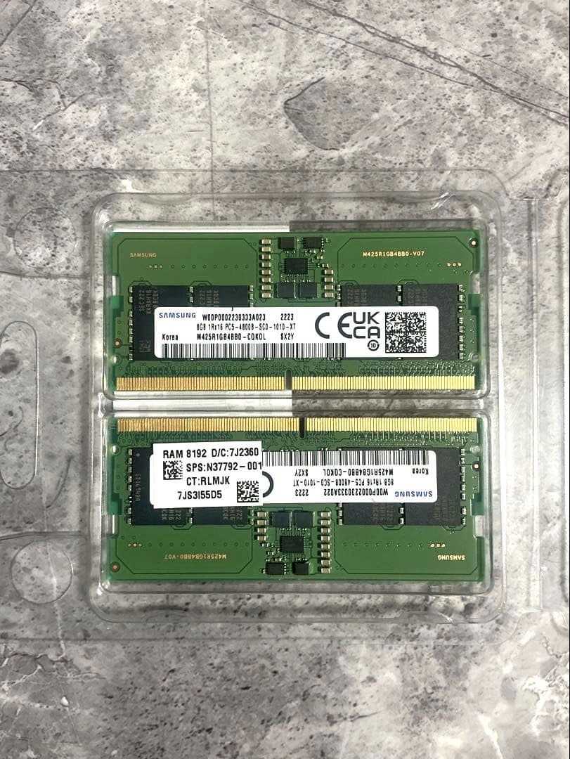 使用時間少 PC5 16GB SAMSUNG メモリー DDR5 8GBx2枚