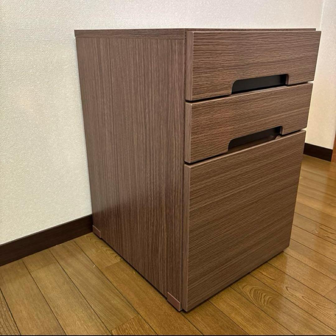 【未使用】ニトリ　デスクワゴン　ミドルブラウン