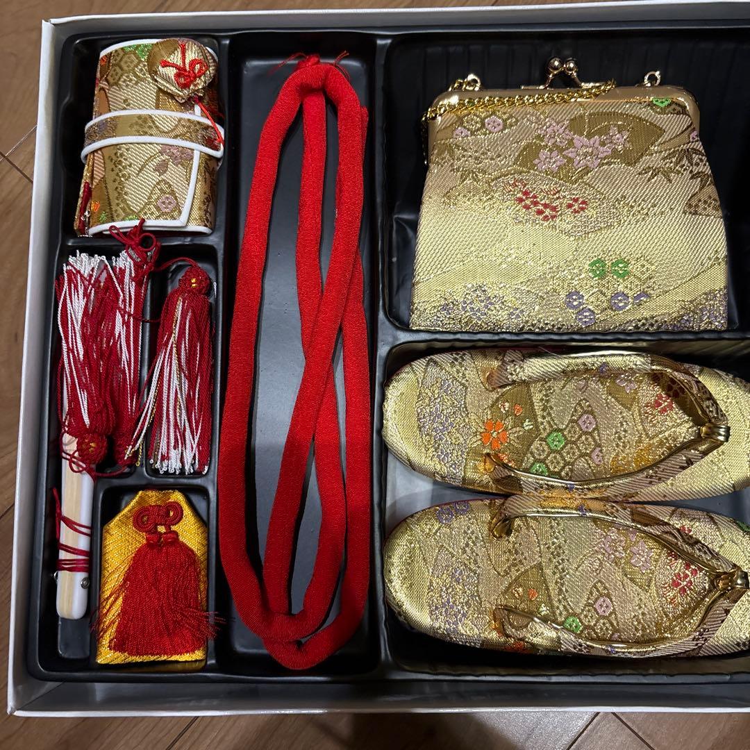 金色の着物小物セット 七五三用