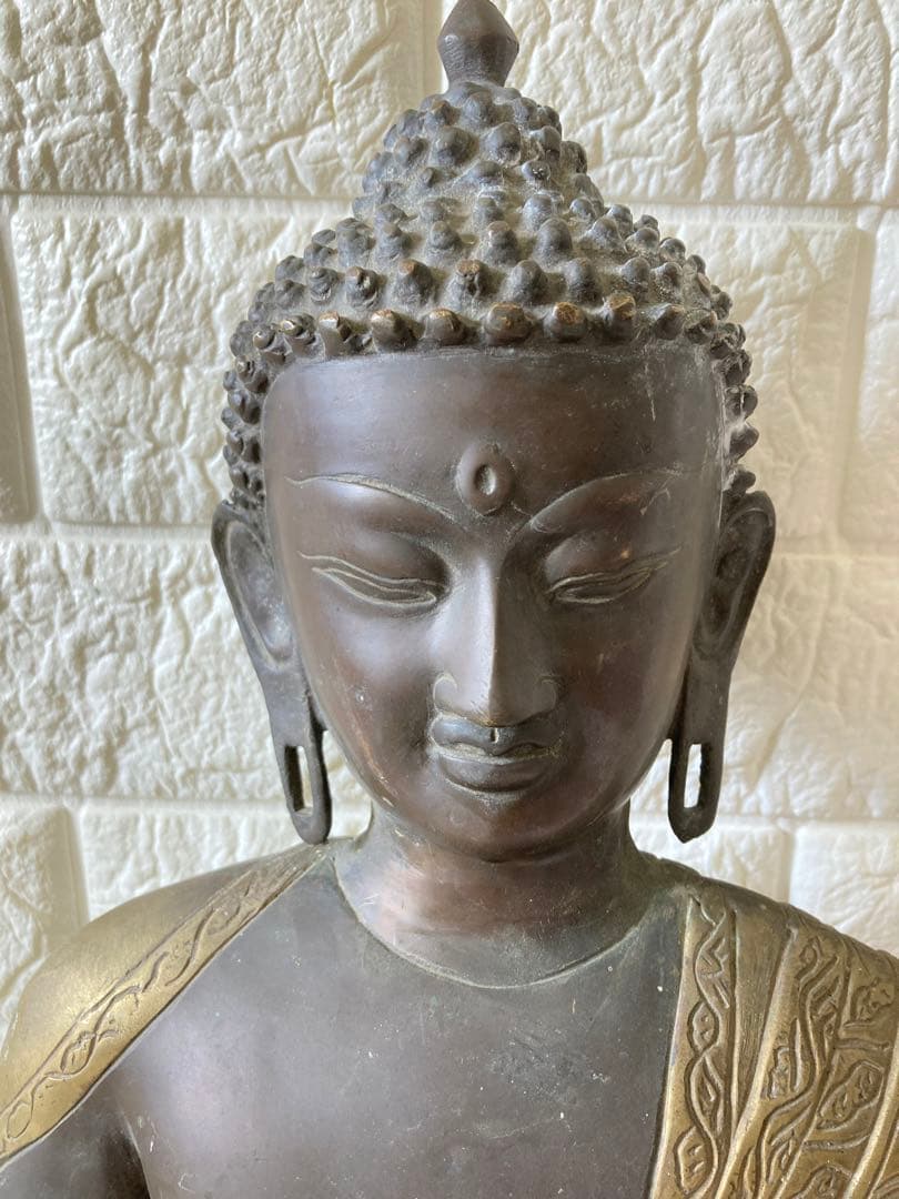 ブロンズ，中国古董仏像，古銅製，高50 cm，重約9500克