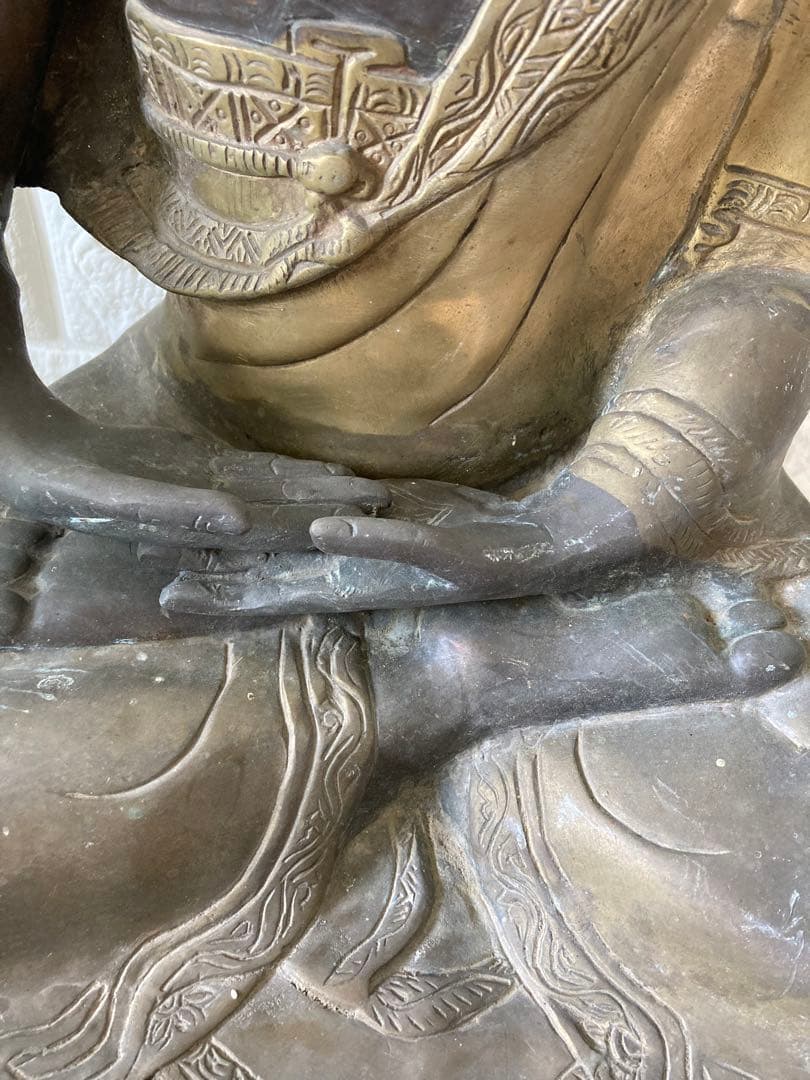 ブロンズ，中国古董仏像，古銅製，高50 cm，重約9500克