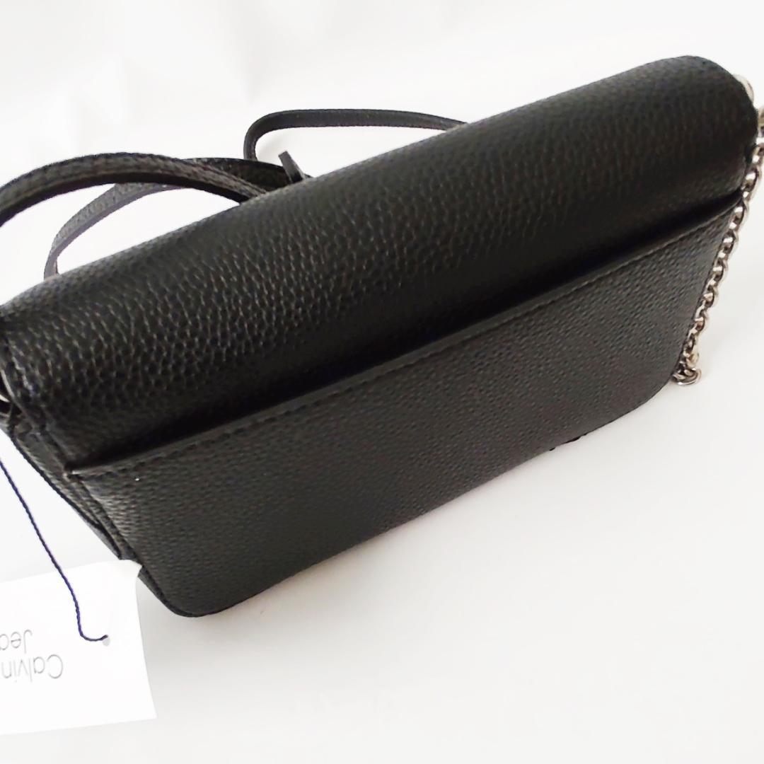 残1★【新品】CK ロゴ カルバンクライン チェーン クロスボディバッグ 黒