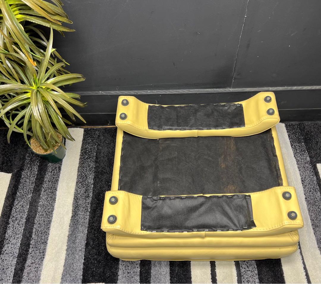 レザー/総本革張りオットマン スツール