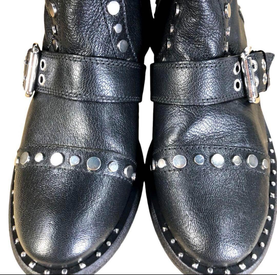 サムエデルマン　レザーブーツ スタッズ　レディース 24.0 ブラック黒