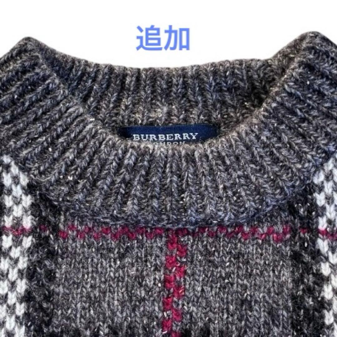 つば絢ひか様 新品級✨バーバリーロンドン ニットセーター ノバチェックメンズ羊毛