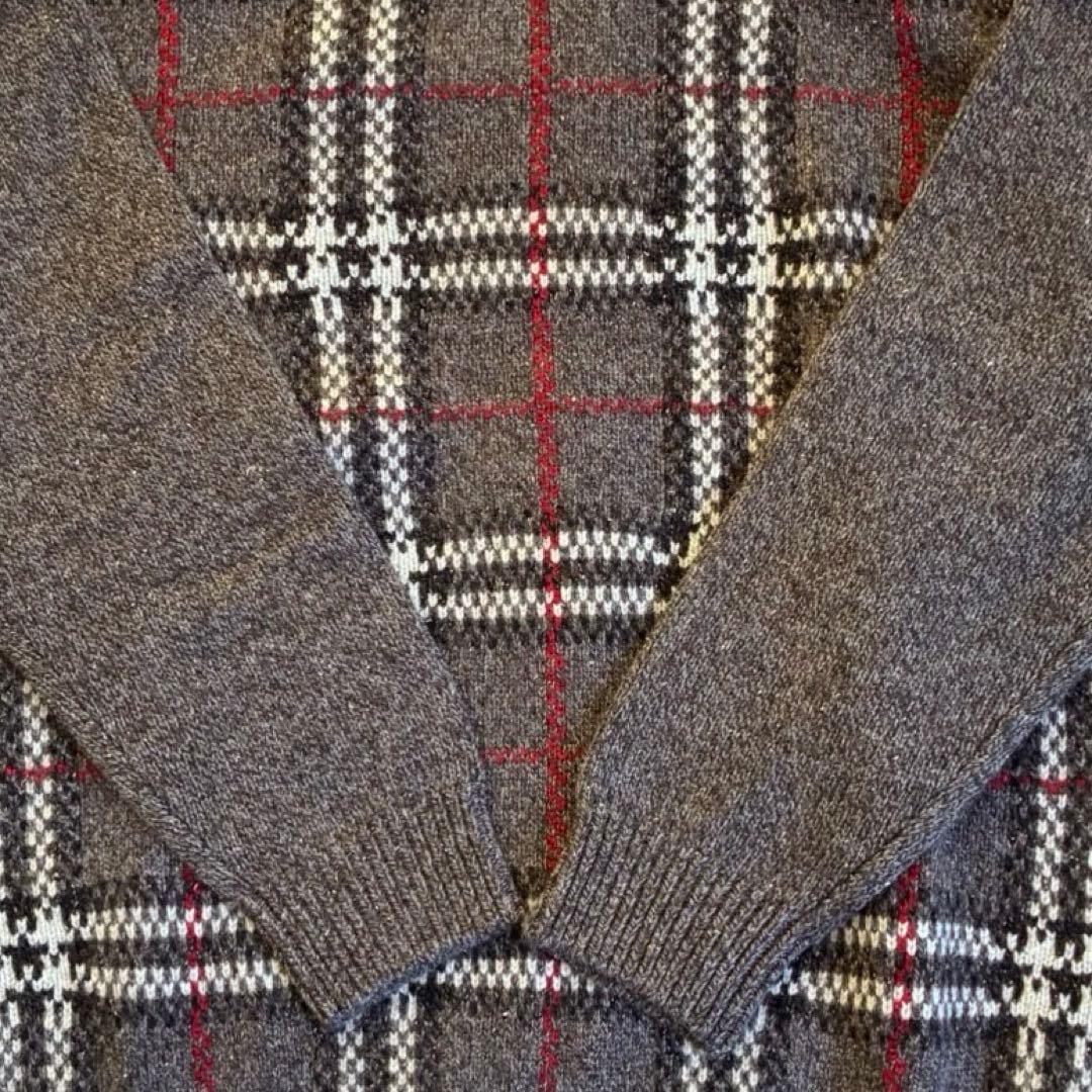 つば絢ひか様 新品級✨バーバリーロンドン ニットセーター ノバチェックメンズ羊毛