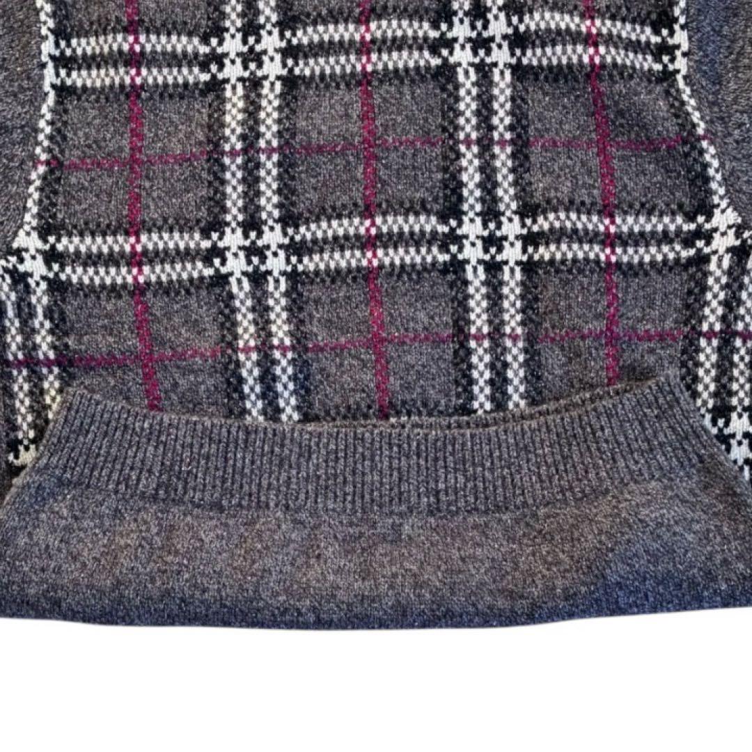 つば絢ひか様 新品級✨バーバリーロンドン ニットセーター ノバチェックメンズ羊毛