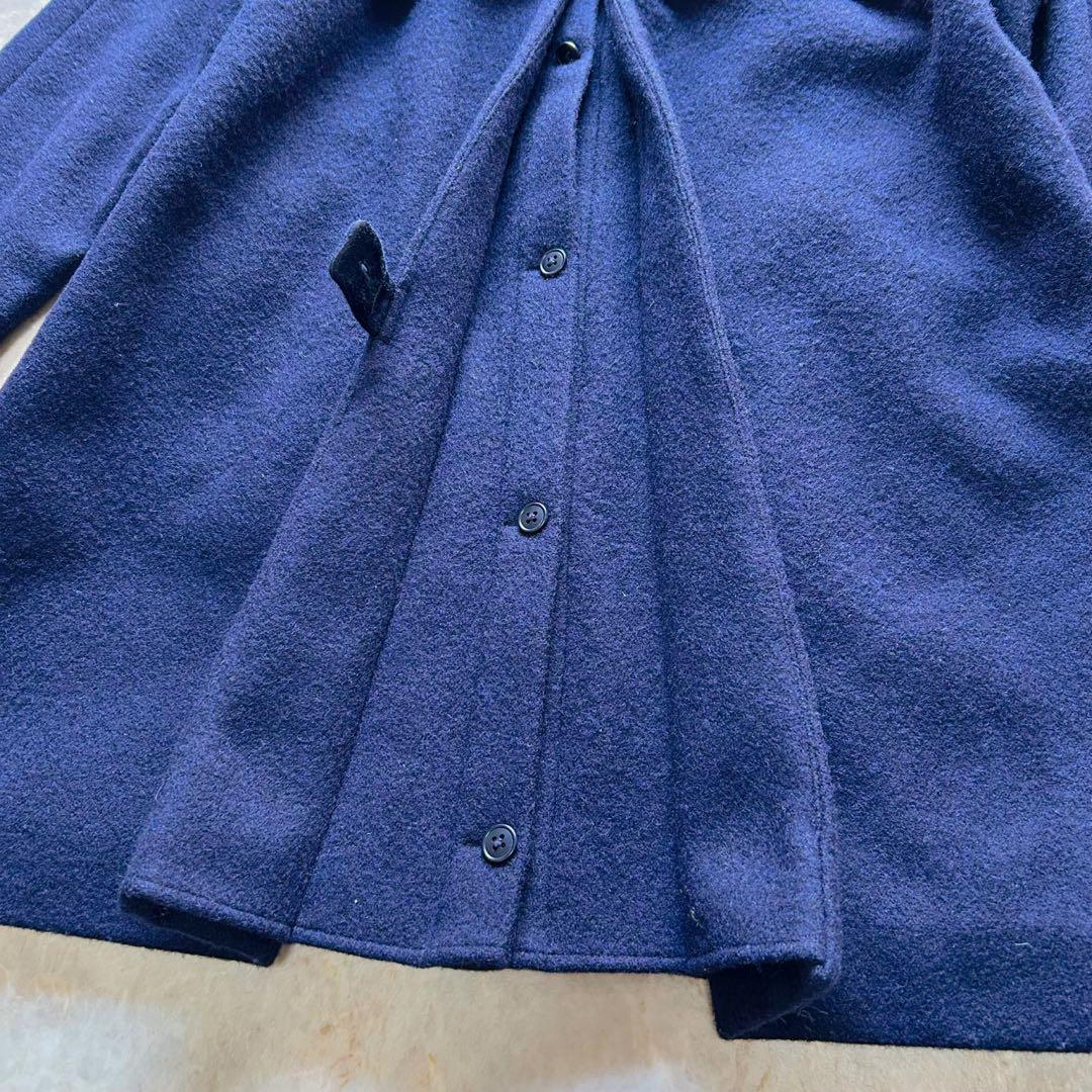 YAECA ヤエカ ウール ステンカラーコート ネイビー M