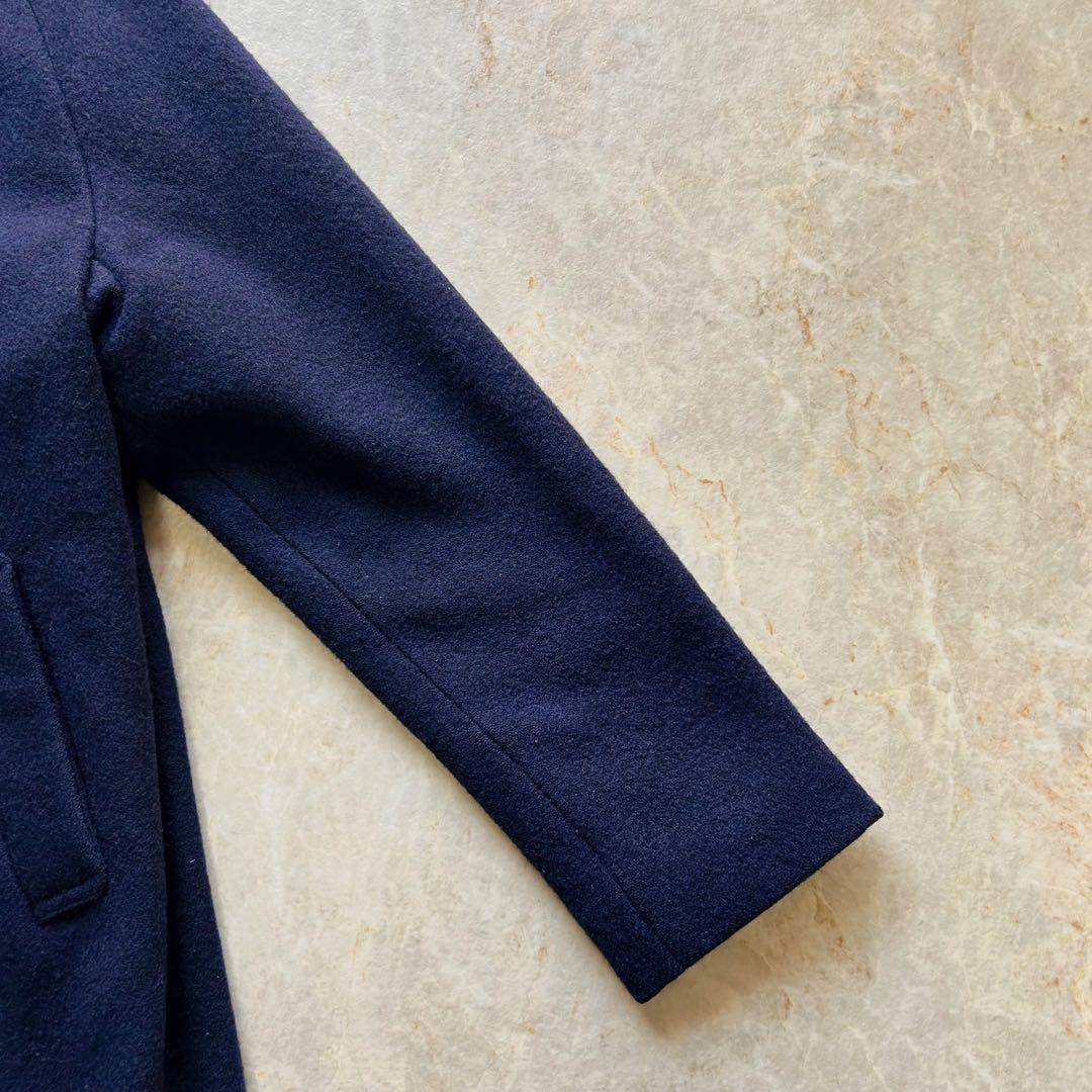 YAECA ヤエカ ウール ステンカラーコート ネイビー M