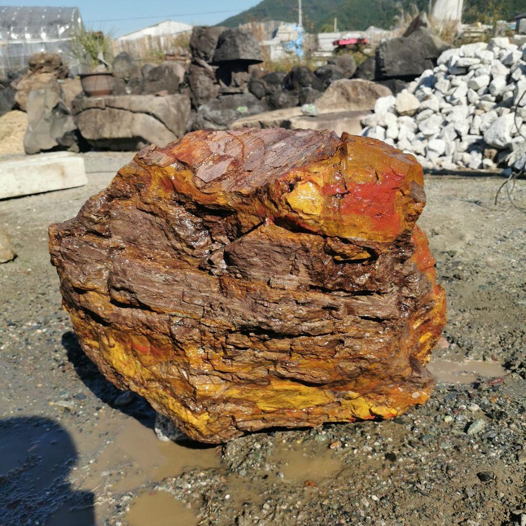福島産　ジャスパー　77キロ　碧玉　庭石　鑑賞石　石　庭　ガーデニング