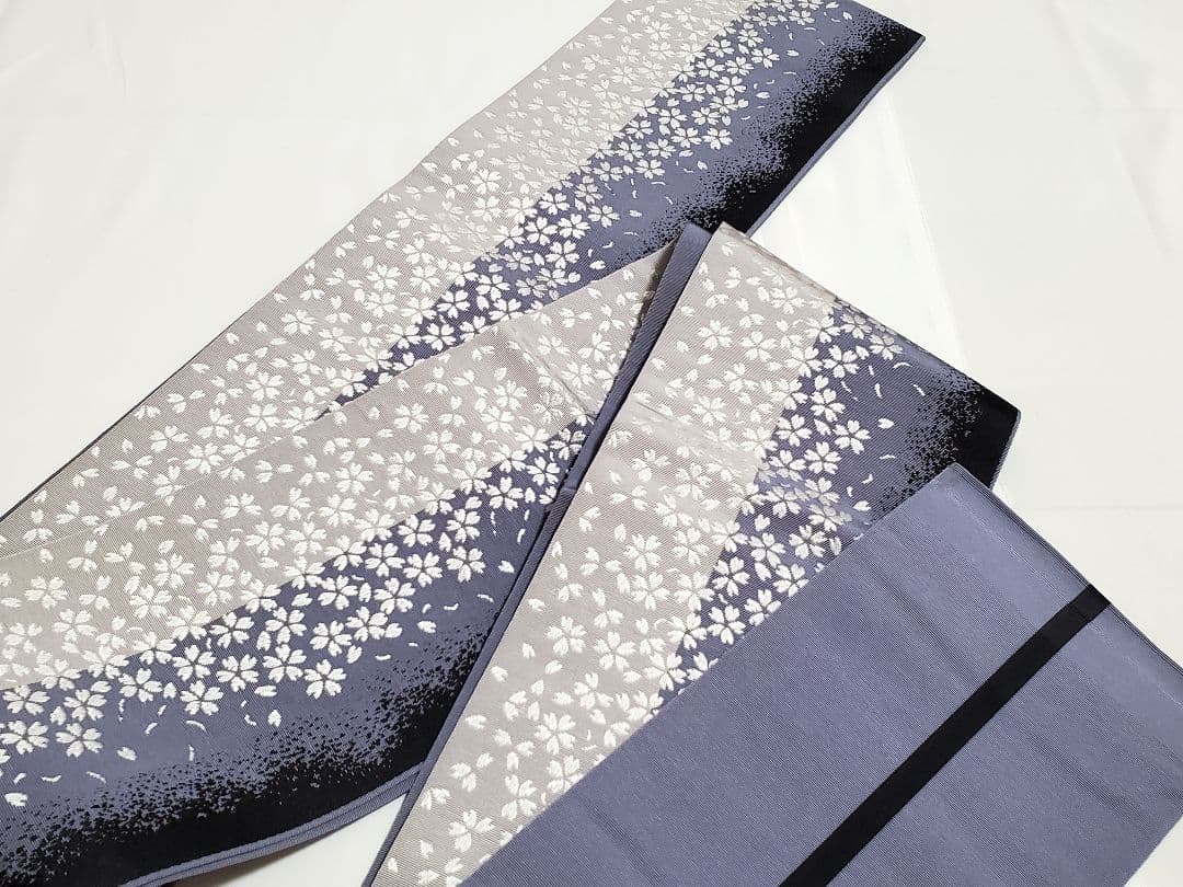 B 竺仙 紫陽花模様 グラデーション 綿 夏物 着物 浴衣・半幅帯 2点セット