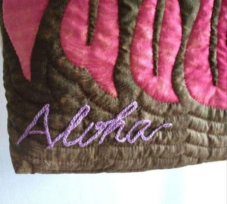 ハワイアンキルト　モンステラ葉デザイントートバッグ