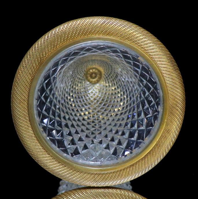 オールド・バカラ 1890年頃 ブロンズ装飾 ディアマン・ビゾー 壺 花瓶 金