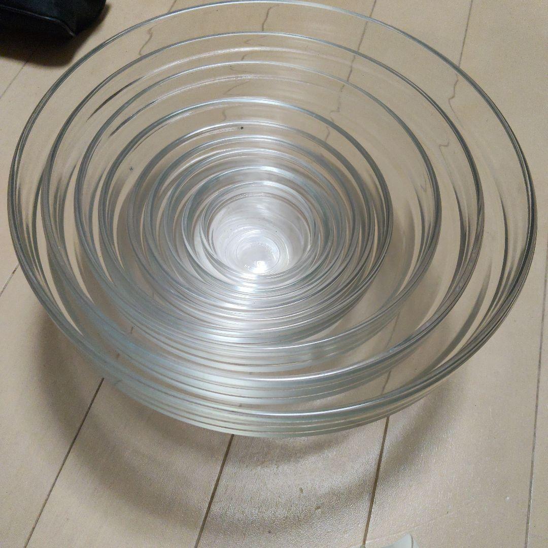 ガラス製調理用ボウルセット 9個