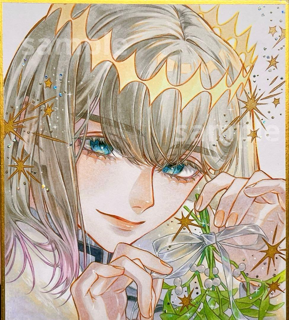 m*可様 ✴︎ オベロン ✴︎　手描き　イラスト　寸松庵色紙