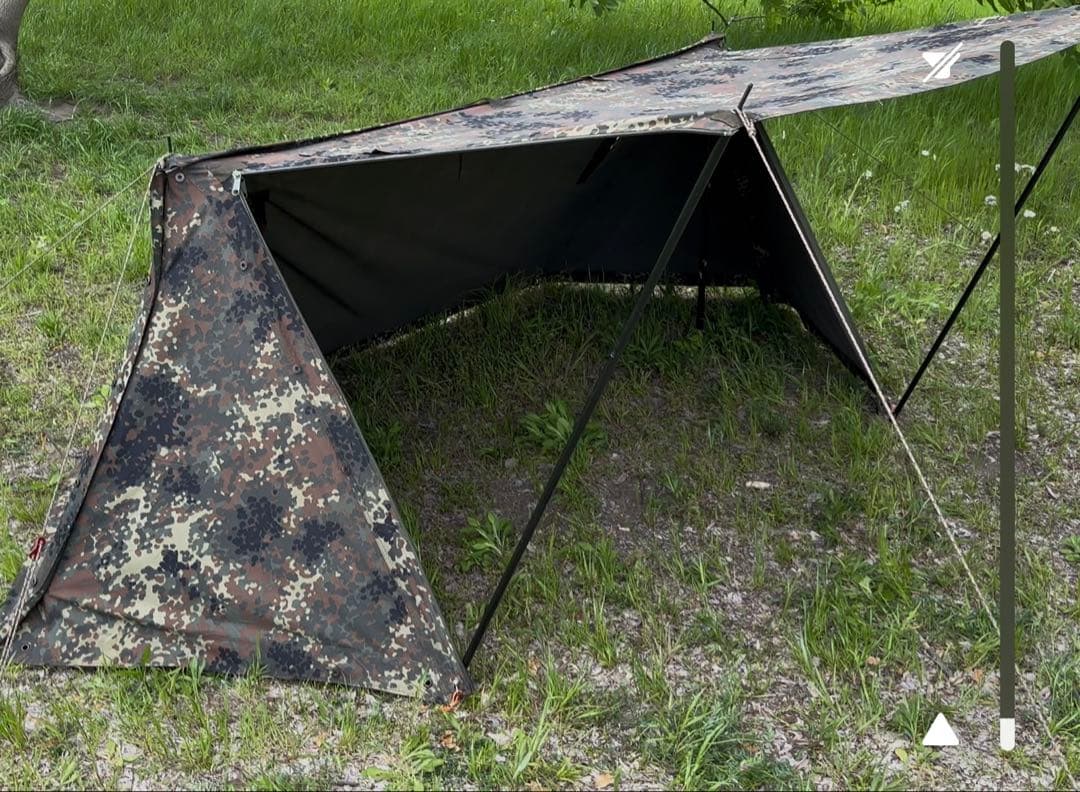 【美品】ドイツ軍幕2枚　YKKジッパー加工　フレクターカモ