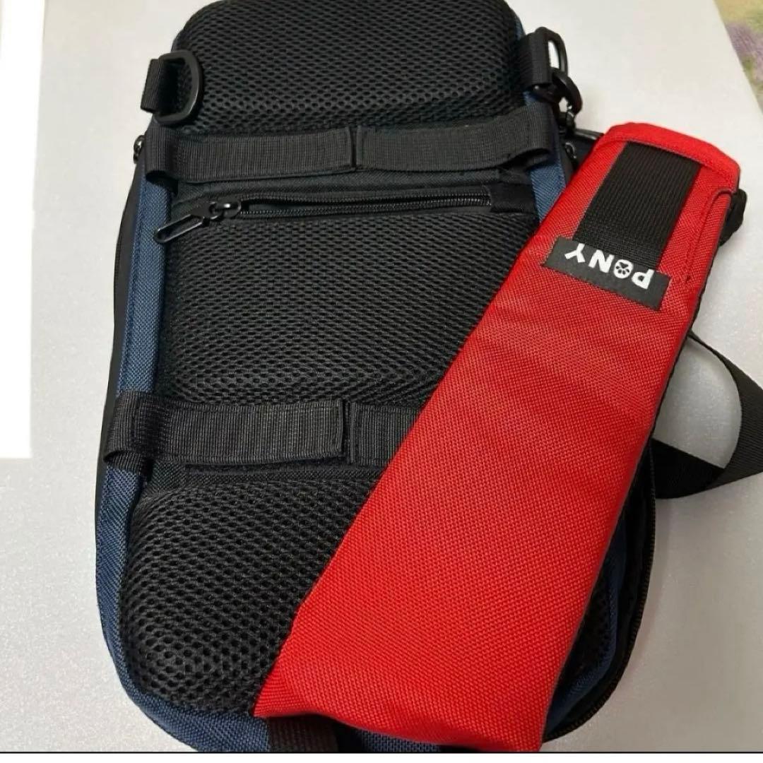 PONY 純正 ボディバッグ 完全防水 多機能 斜め掛け レッド