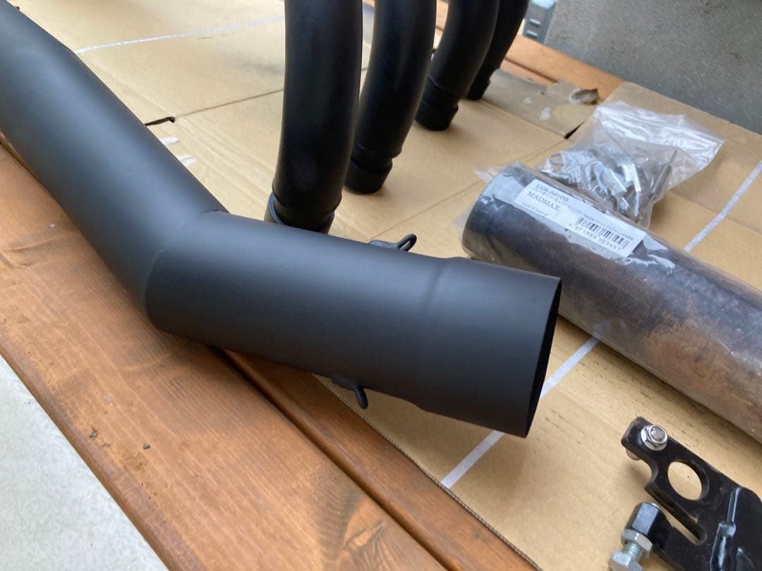 K-FAC 黒 ショート管マフラー 社外サイレンサー付き