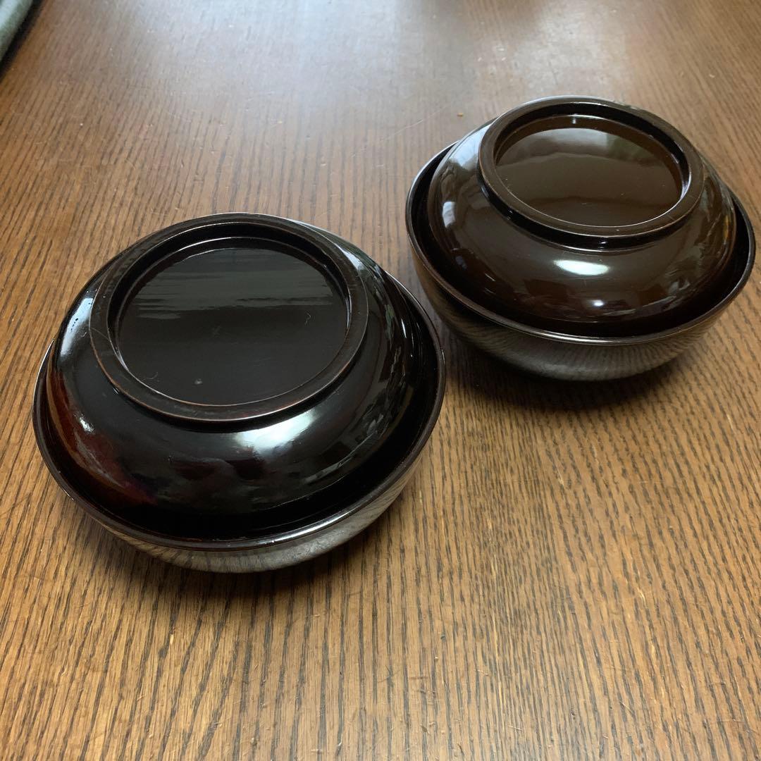 本漆塗蒔絵漆器⭐️蓋付椀⭐️ペアセット⭐️蔵保管⭐️超美品