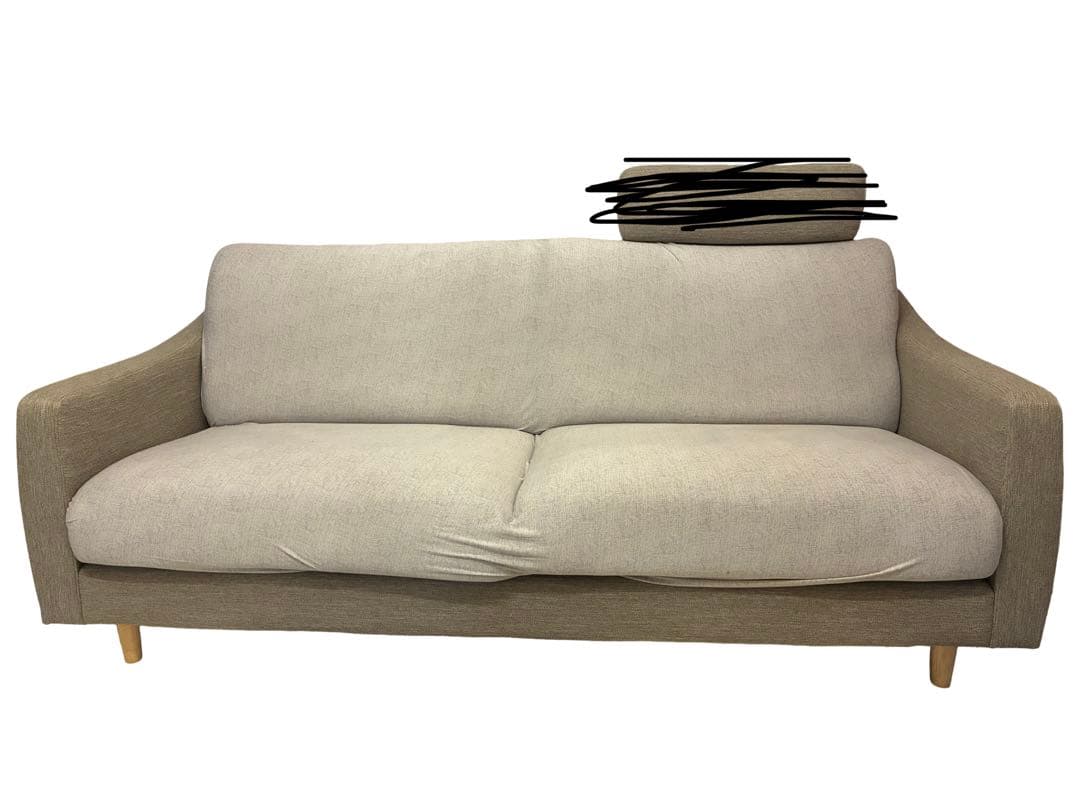 ニトリ グレー ファブリックソファ 3人掛け