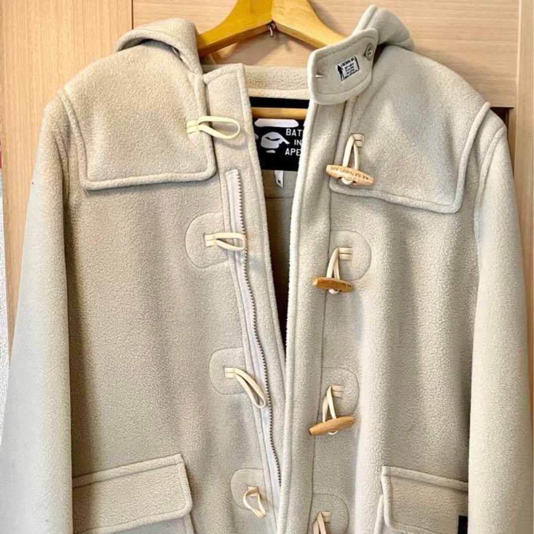 美品　A BATHING APE フリース ダッフルコート ベージュ